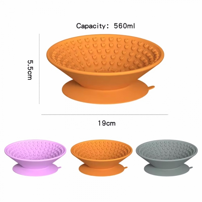 dog food bowl with no-spill non skid silicone mat