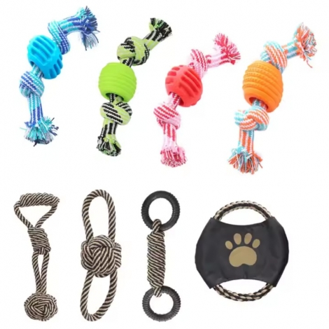 Dog Rope TPR Chewer Training Toy Custom Cotton Rope for Dental Health