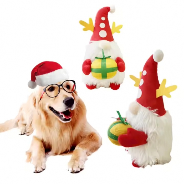 Christmas Plush Dog Soft Toy Squeaky Toys