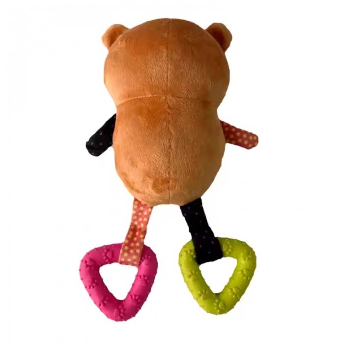 Cute Recycled Plush Dog Toy &TPR Chew Toy