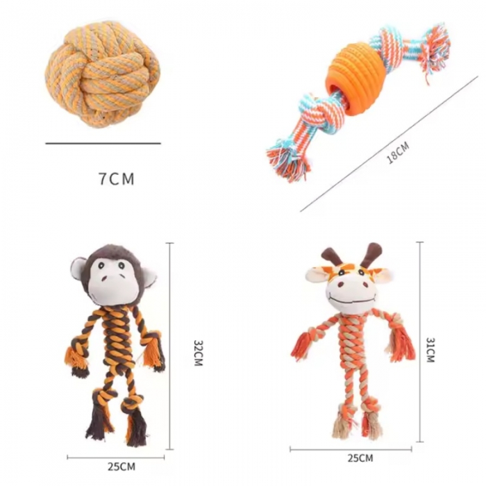 Dog Rope TPR Chewer Training Toy Custom Cotton Rope for Dental Health