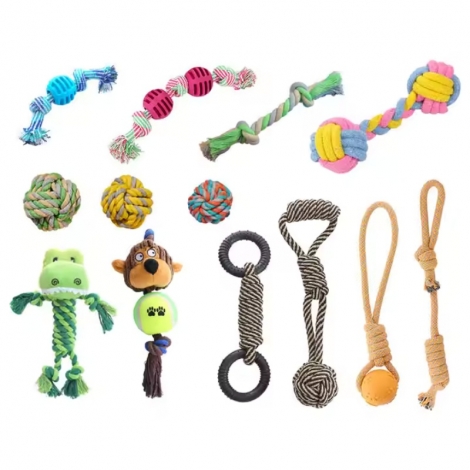 Dog Rope TPR Chewer Training Toy Custom Cotton Rope for Dental Health