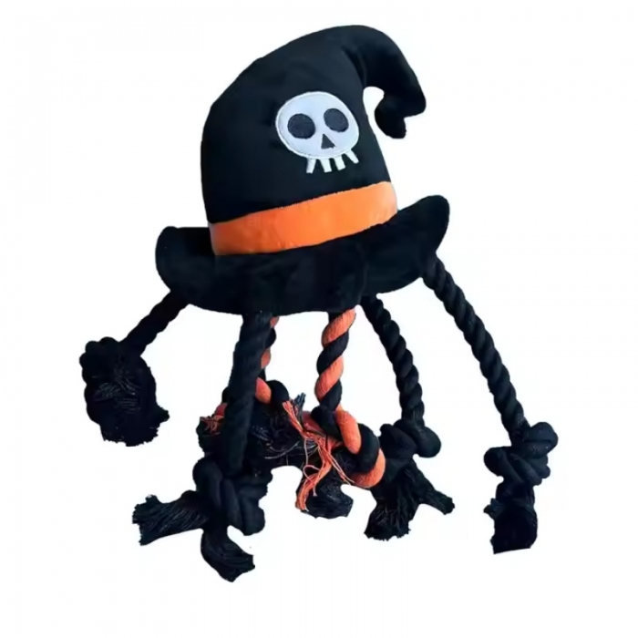 Halloween  Plush Reversible Squeaky Dog Toys Bat Hat Shapes Spider Monster Shape