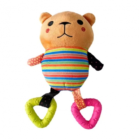 Cute Recycled Plush Dog Toy &TPR Chew Toy
