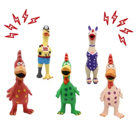 Latex Rubber Chicken Interactive Dog Toy