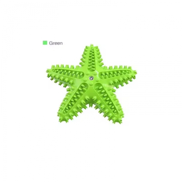 Starfish-Shaped Squeaky Dog Toothbrush Toy Dog Toy Interactive