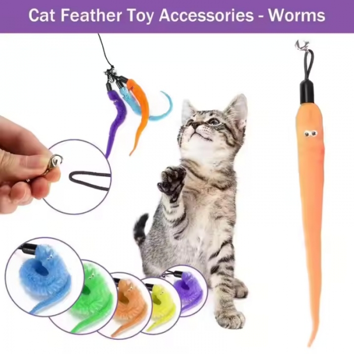 Retractable Cat Wand Toy And Interactive Cat Feather Toy Set