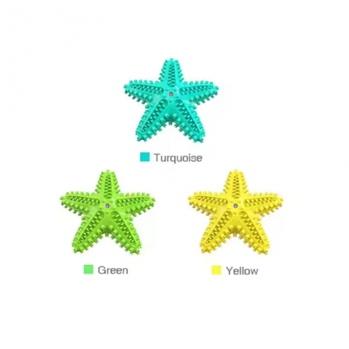 Starfish-Shaped Squeaky Dog Toothbrush Toy Dog Toy Interactive