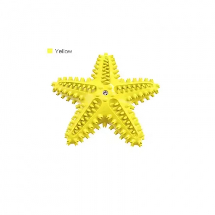 Starfish-Shaped Squeaky Dog Toothbrush Toy Dog Toy Interactive