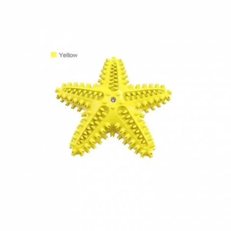 Starfish-Shaped Squeaky Dog Toothbrush Toy Dog Toy Interactive