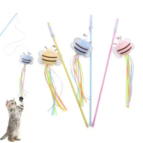 Bee-Shaped Plush Catnip Interactive Cat Teaser Toys
