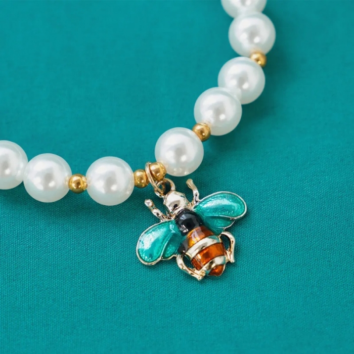 Decorated Pearl Dog Cat Necklace