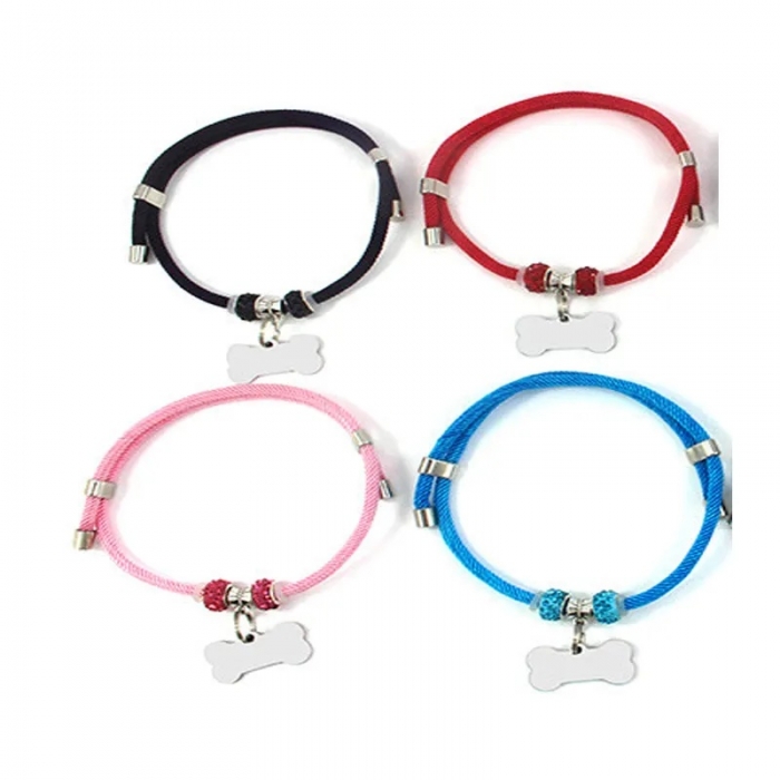 Multi-colors Adjustable Cat Dog Collar with Id Tag