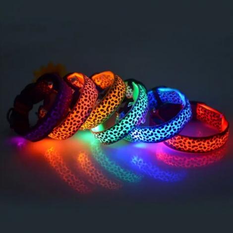 Charge Battery Adjustable LED Dog Collar