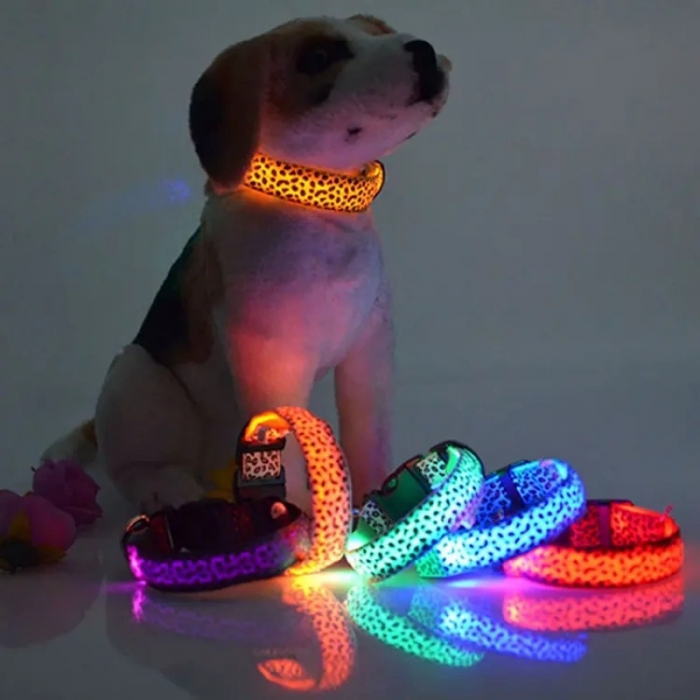 Charge Battery Adjustable LED Dog Collar